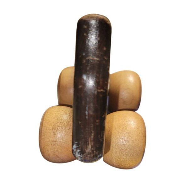 Vintage Wooden Horse Rolling Toy With Rope Tail & Smooth Wheels Handcrafted - Picture 7 of 13